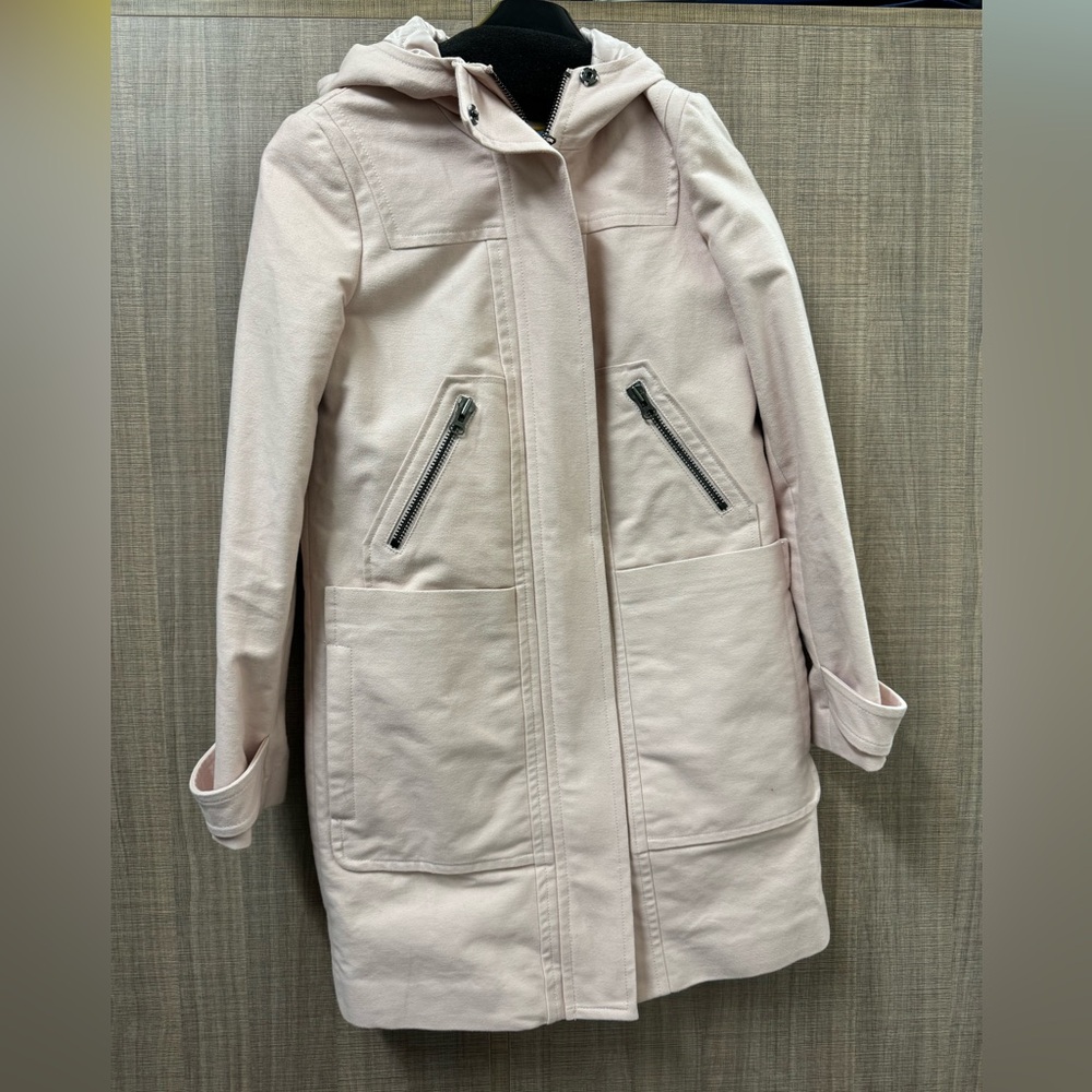 Boden Women’s Cotton Blend Coat Jacket Hooded US Size 2 Light Pink